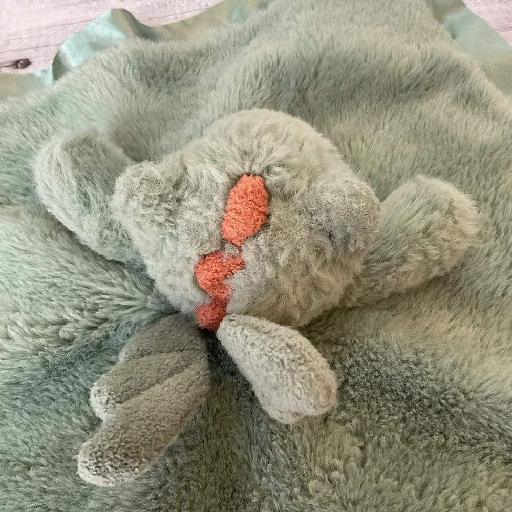 Cloud‎ Island Dragon Wings Lovey Green Plush Baby Security Blanket Satin